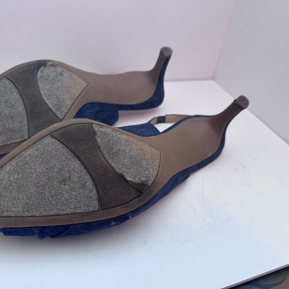 Franco Sarto denim kitten heel slingback size 10 - Picture 2 of 5